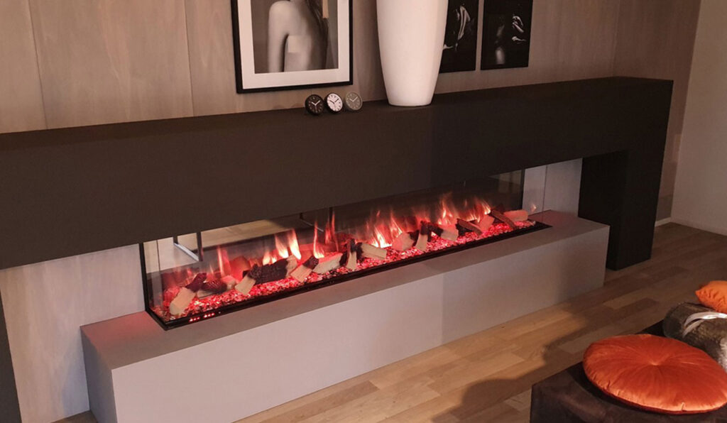 Electrical fireplace to illustrate a product design from Beeliners